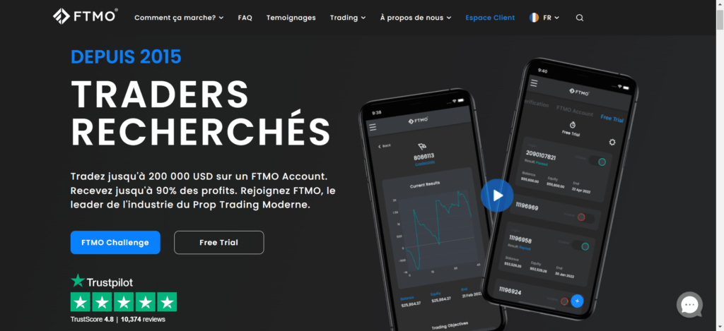 meilleure plateforme de prop firm FTMO