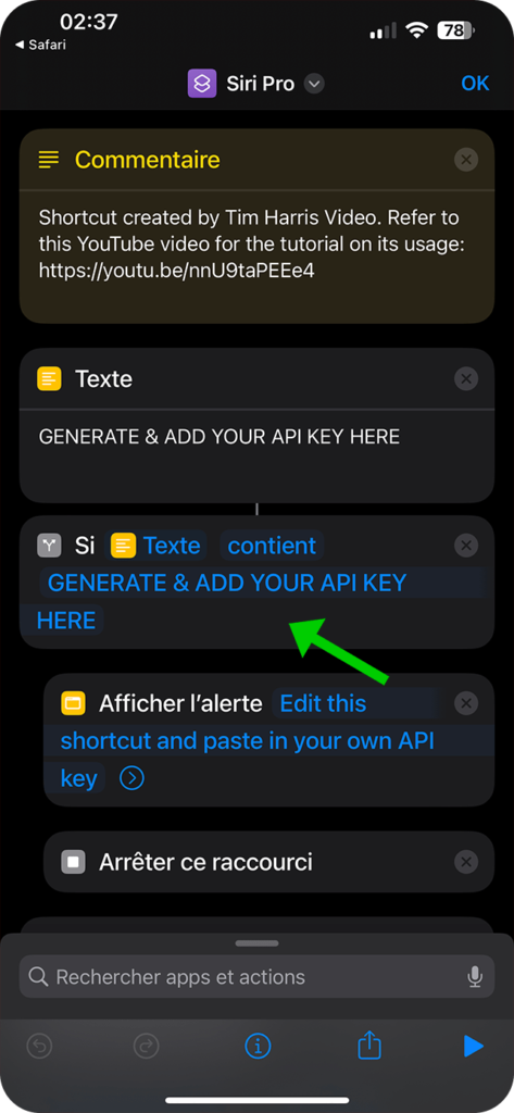 api keys chatgpt siri