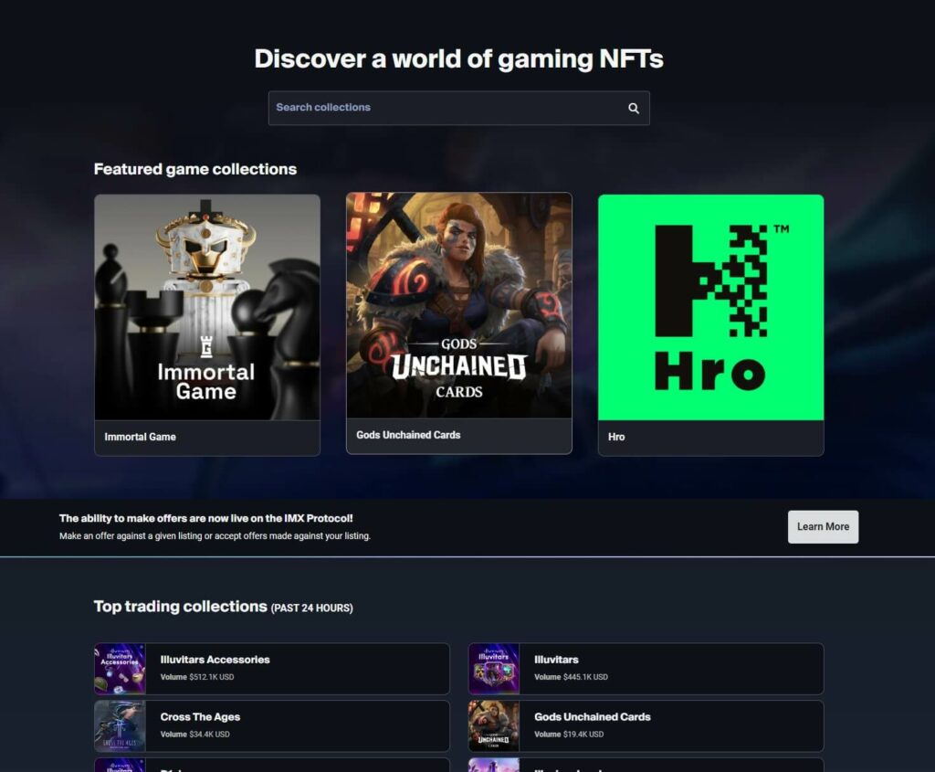 marketplace immutable x