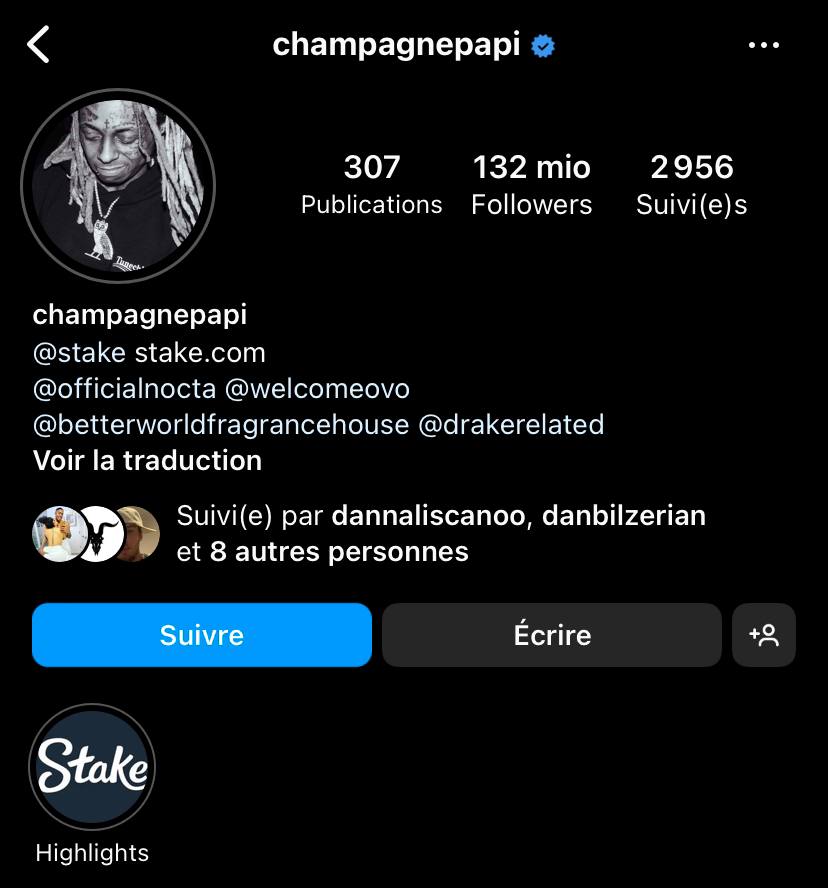 instagram drake stake