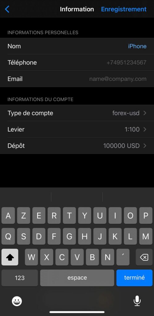 information compte démo metatrader 4