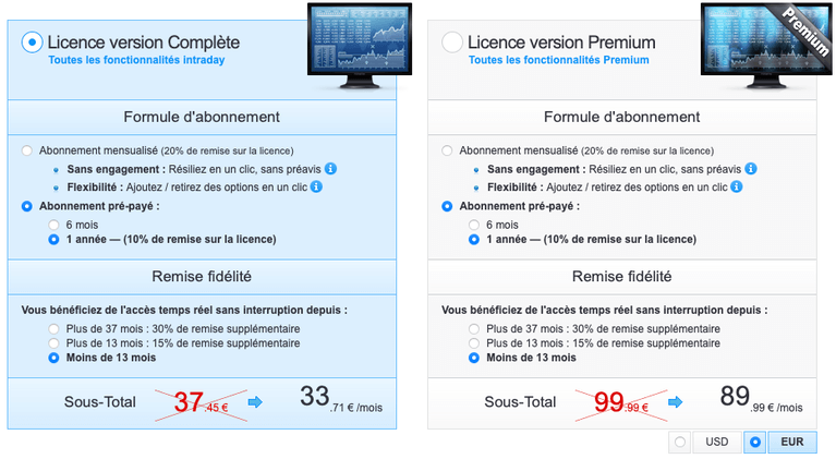abonnements prorealtime