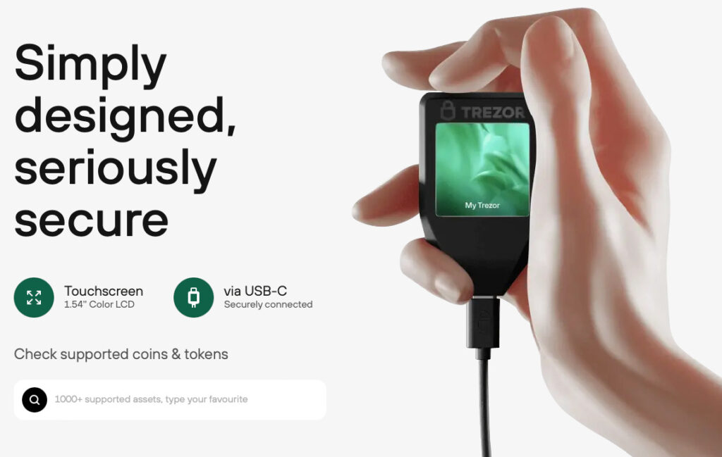 Trezor Model T stockage à froid