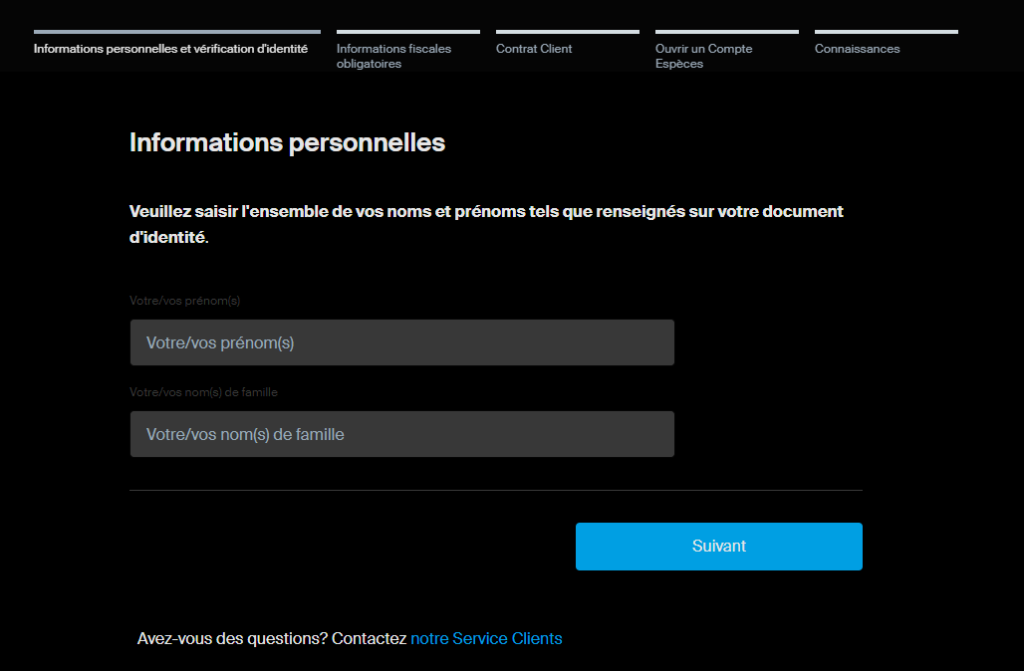 informations personnelles degiro