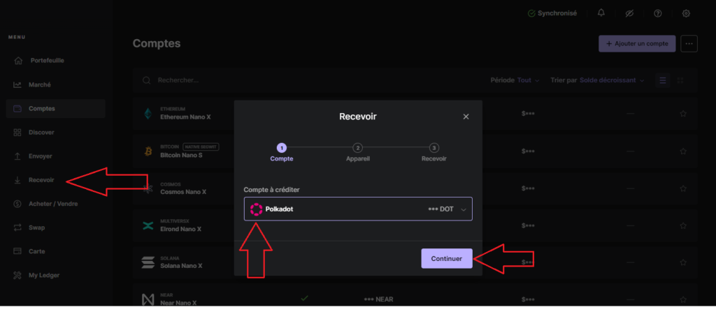 adresse destination ledger
