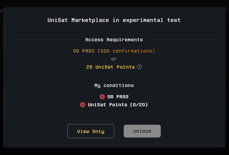 marketplace unisat 20 points