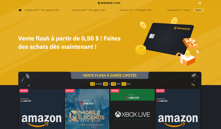 ventes flash binance