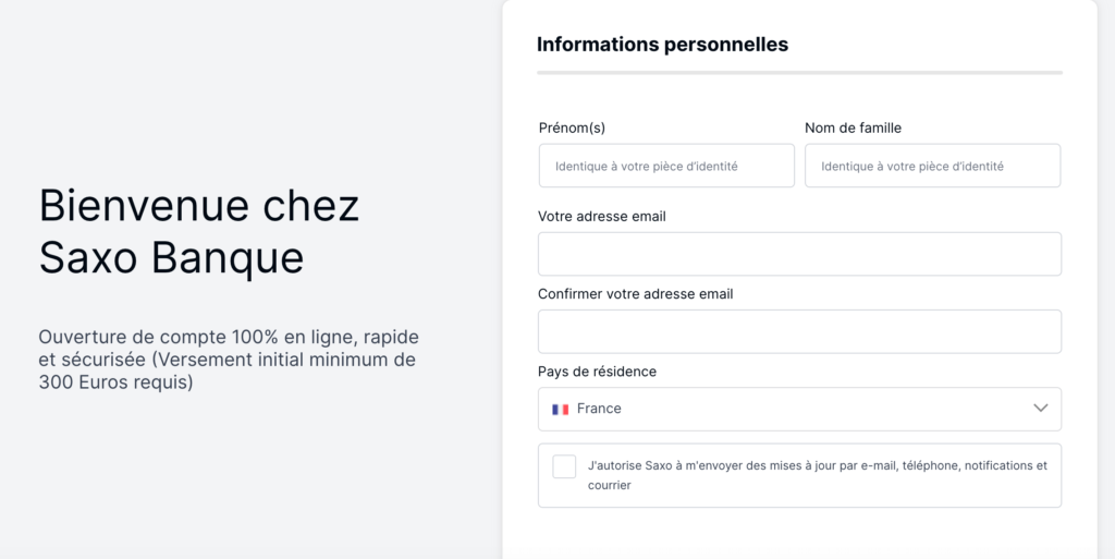 créer un compte saxotradergo