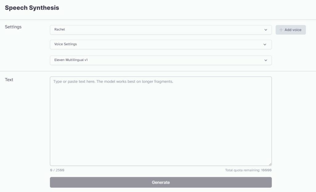 speech synthesis elevenlabs