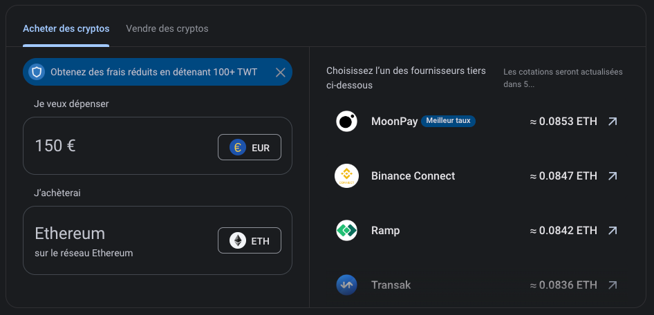 acheter des cryptos trust wallet