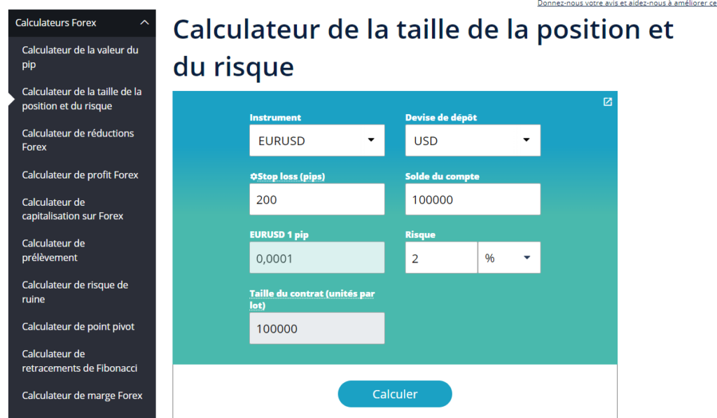calculateur de lot