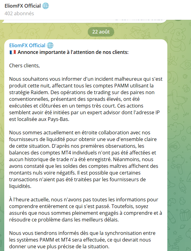 communication eliomfx arnaque