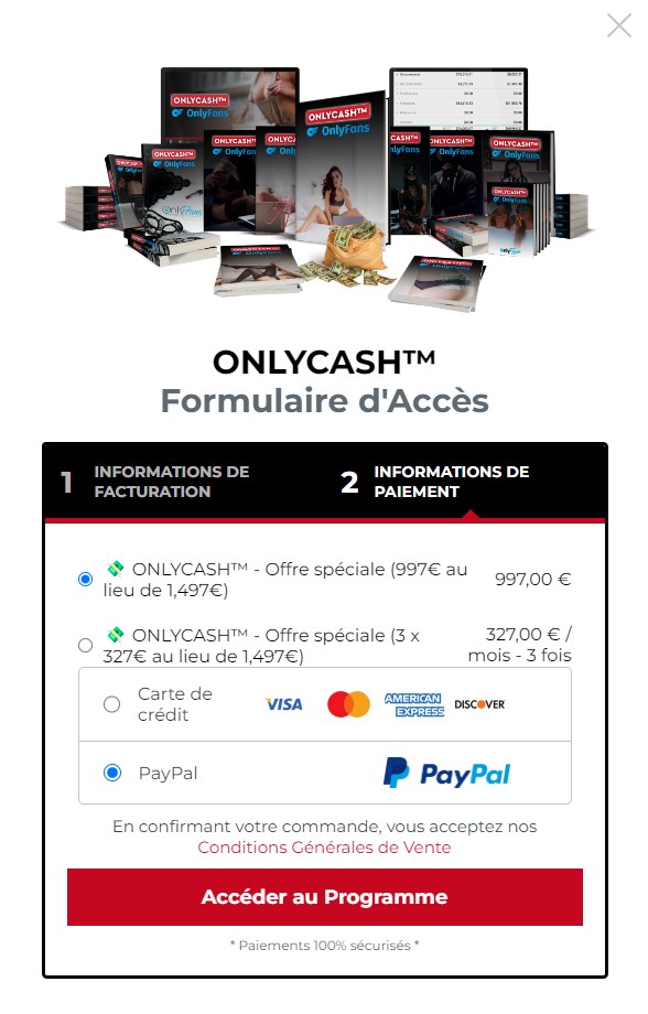 page de vente fortumedia onlycash