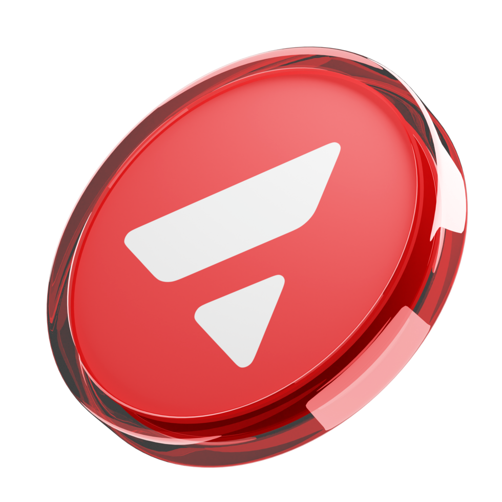 Un token rouge avec le logo de la cryptomonnaie AVAX en blanc