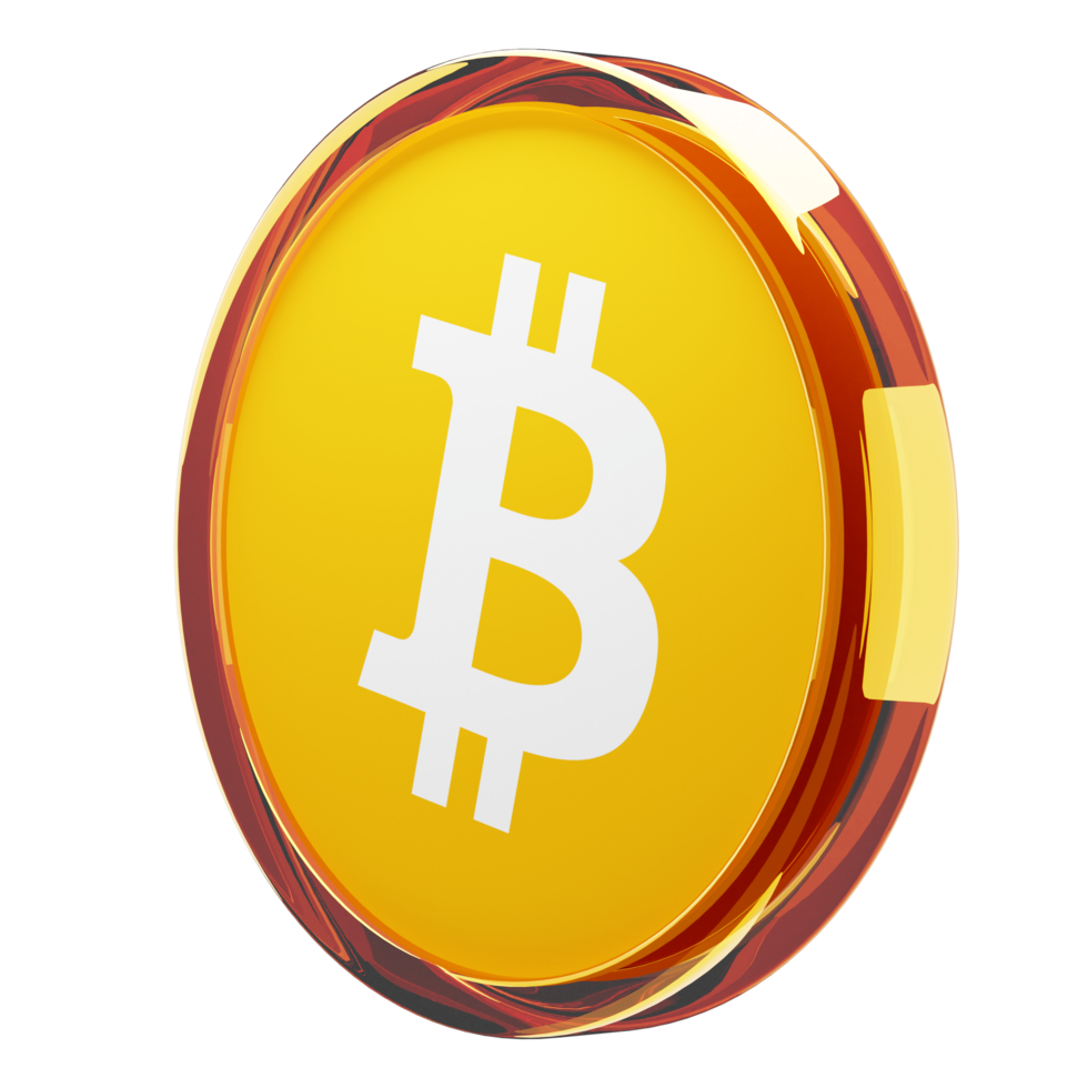 Le token de Bitcoin en jaune orangé