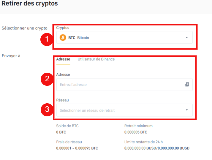 binance retirer des cryptos