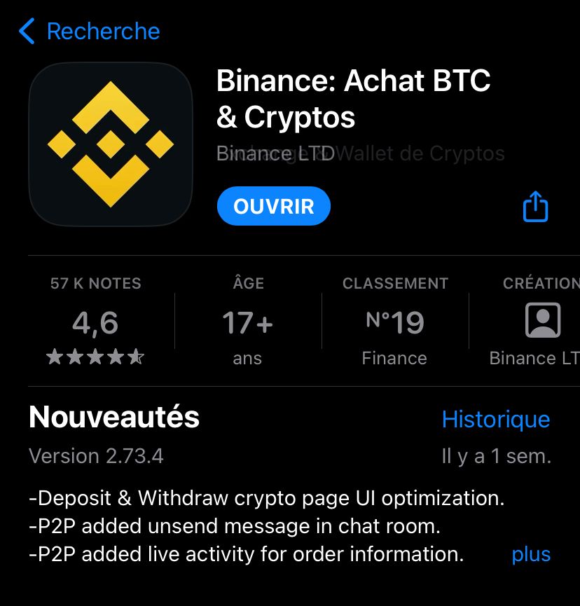 télécharger l'appli binance