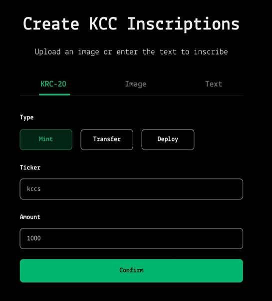 kcc inscriptions