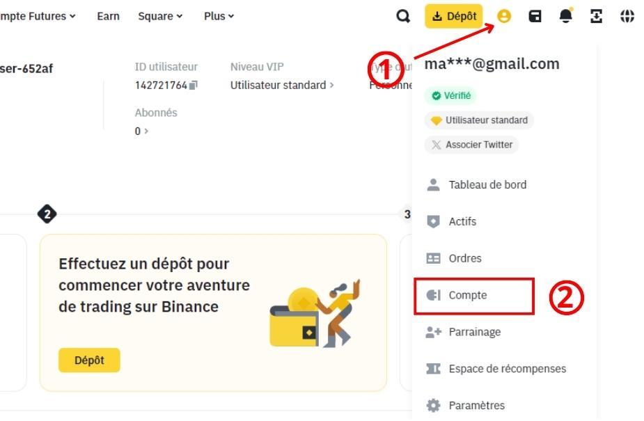 supprimer compte binance tutoriel