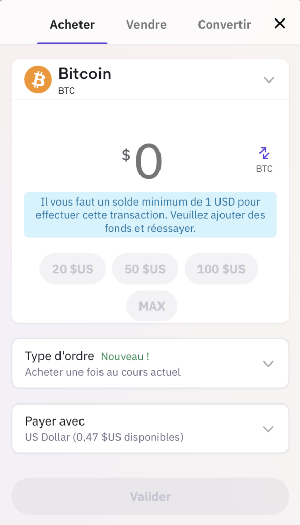 kraken acheter crypto application