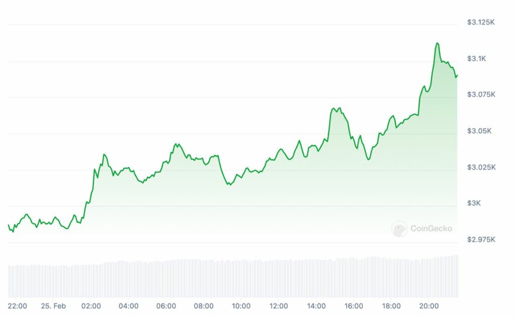 coingecko cours ethereum fevrier 2024