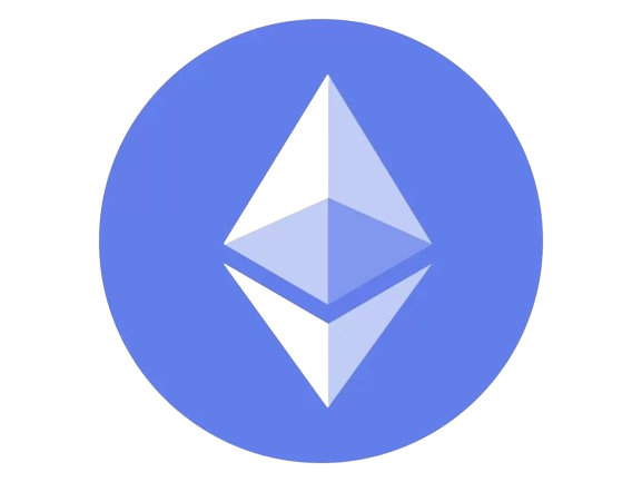 Cryptomonnaie ETH de Ethereum en bleu