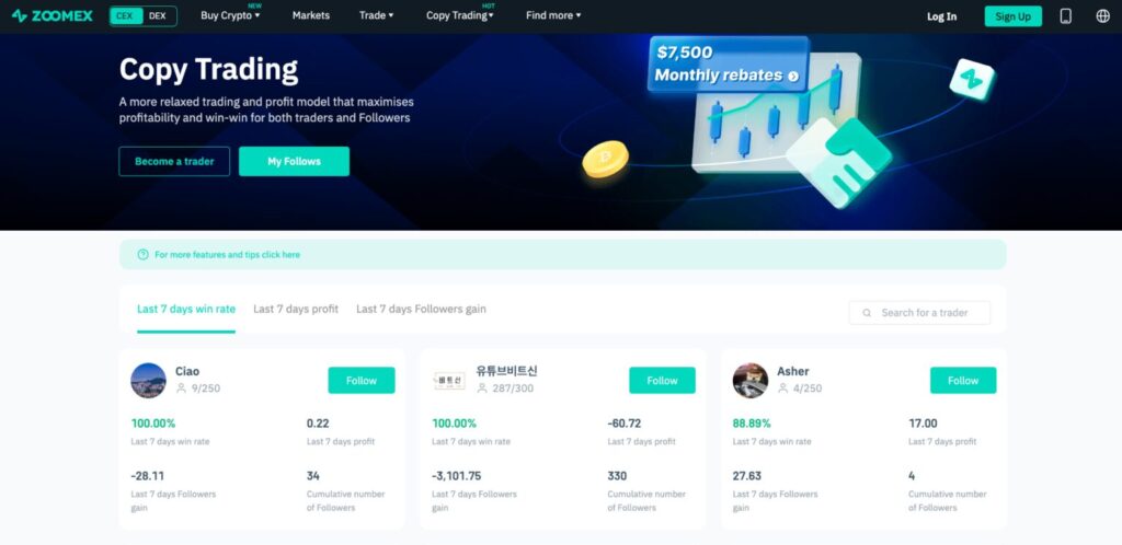 Avis Zoomex pour le copy trading