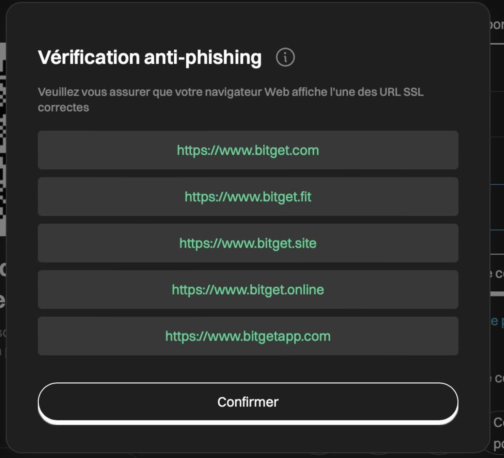 vérification bitget sécurité