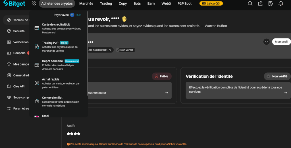 acheter cryptomonnaies sur bitget tutoriel