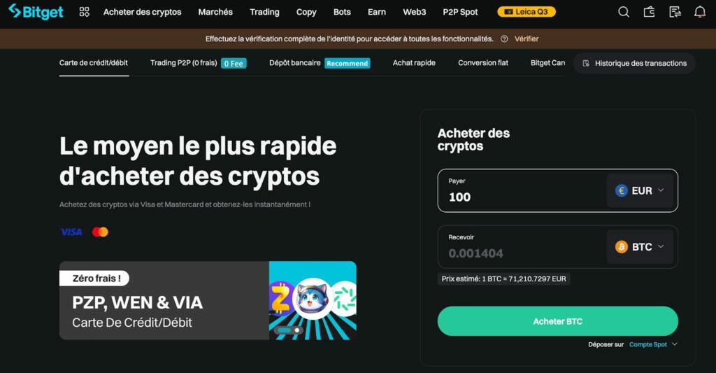 comment acheter bitcoin bitget guide