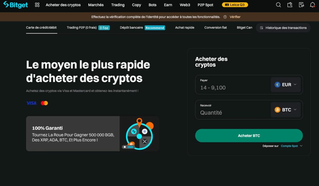 achat bitcoin bitget