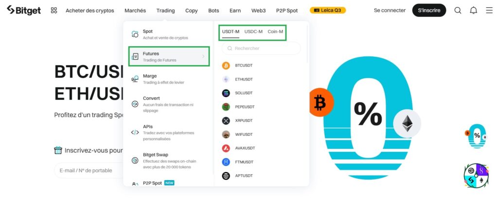 trading futures et effet de levier sur Bitget