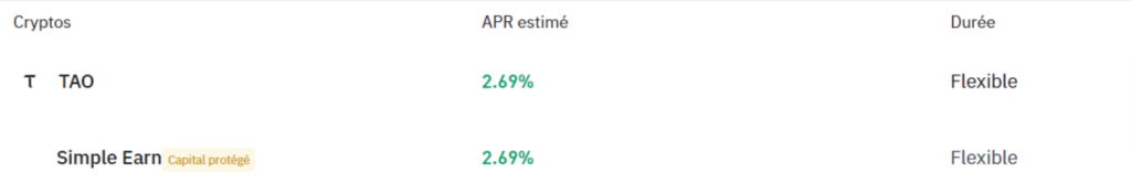 Earn crypto TAO Binance