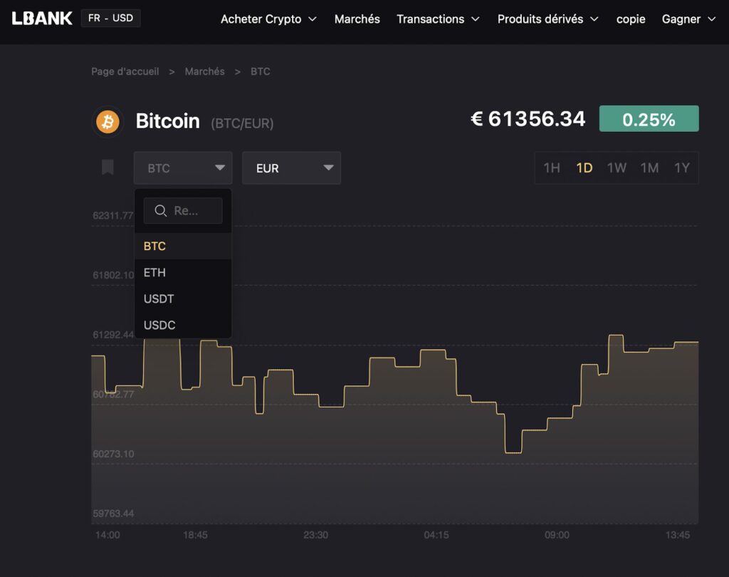 Trading crypto LBank