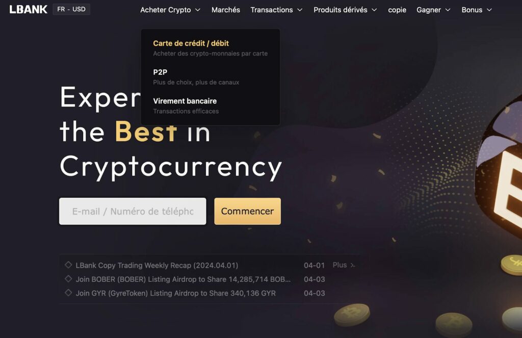 Acheter crypto sur LBank