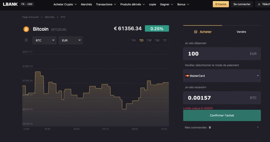 Acquérir crypto Exchange