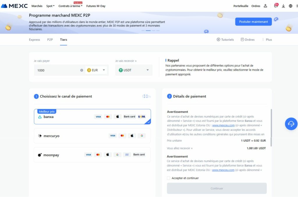 acheter cryptomonnaies MEXC guide