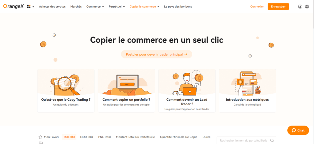 Copy trading OrangeX