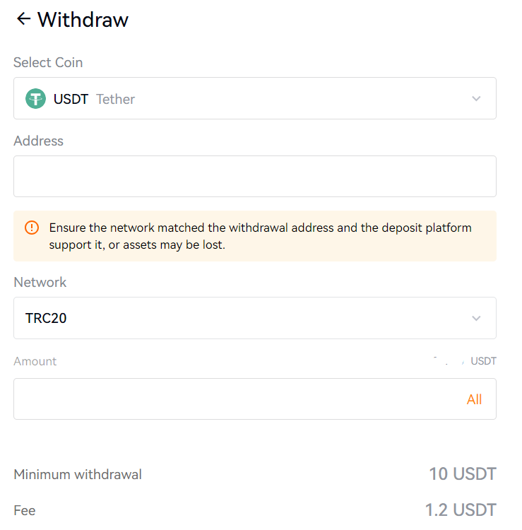 Comment faire un Retrait sur BloFin