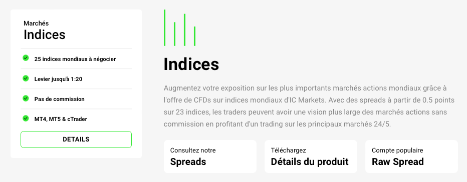 Indices IC Markets broker