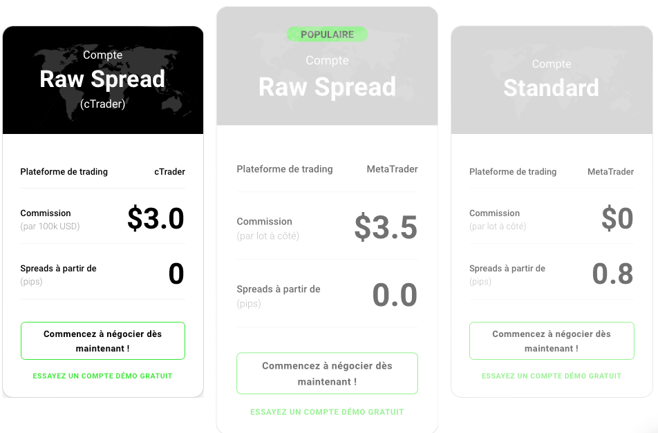 Spread frais sur IC Markets broker