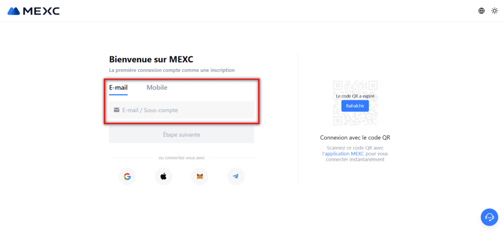 inscription mexc tutoriel