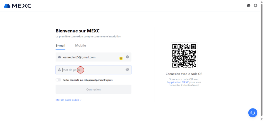 etape inscription exchange mexc