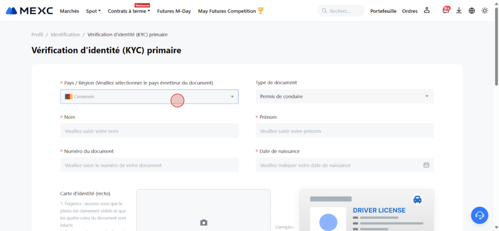 KYC non obligatoire exchange mecx