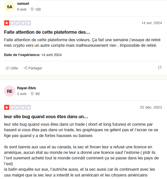 retour avis utilisateurs sur la plateforme crypto MEXC