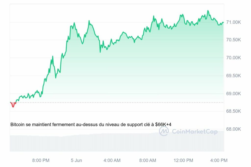 Cours du bitcoin 5 juin 71000$