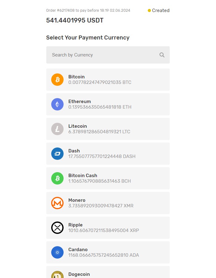 choix paiement crypto