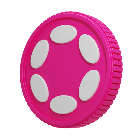 Cryptomonnaie DOT de Polkadot en rose