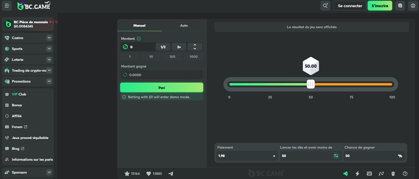 BC GAME Crypto Casino Dice