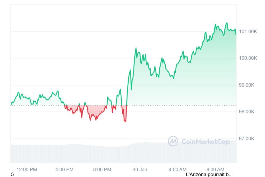 Graphique de prix journalier du Bitcoin
